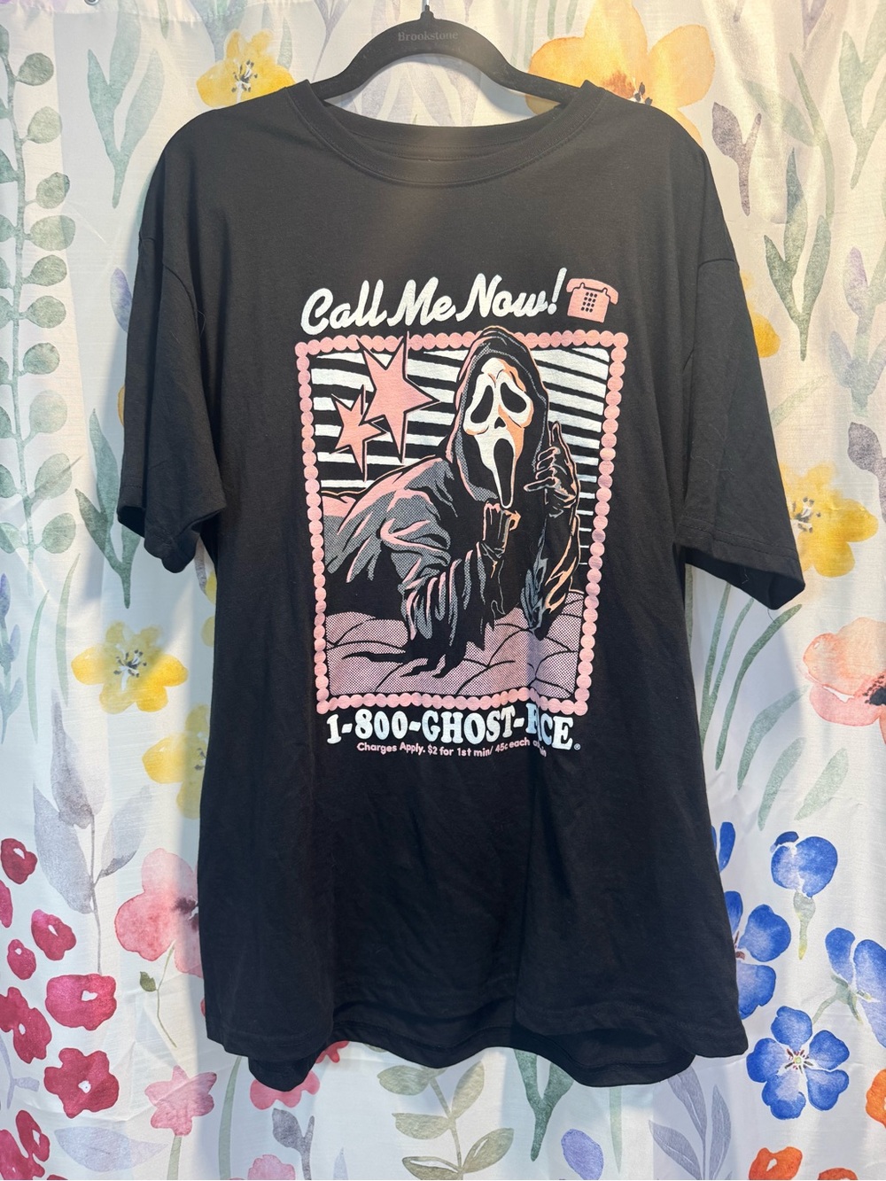 Call Me Now! Black Graphic Short-Sleeve Tee
